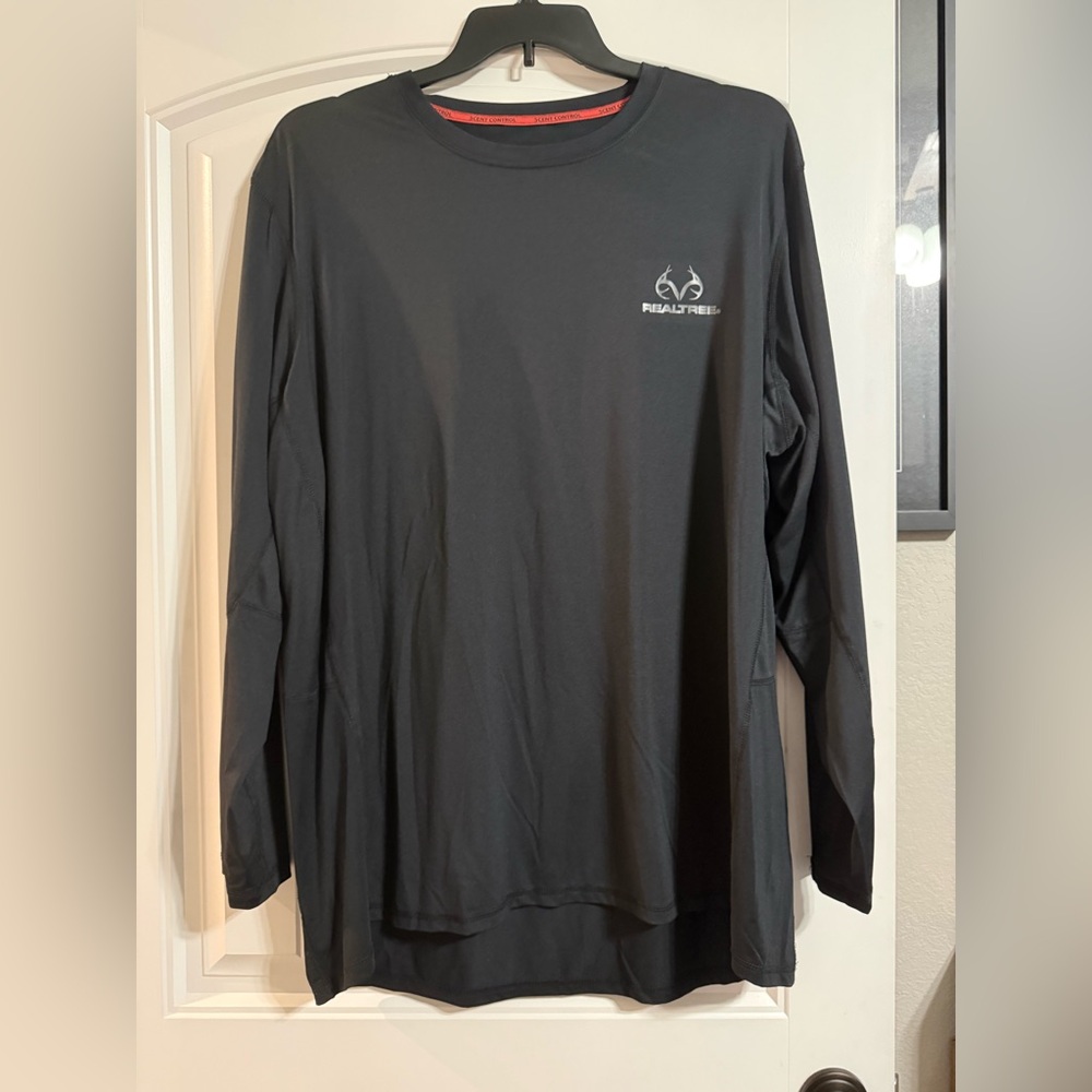 Realtree Men's 2XL Black Scent Control Long Sleeve Tee